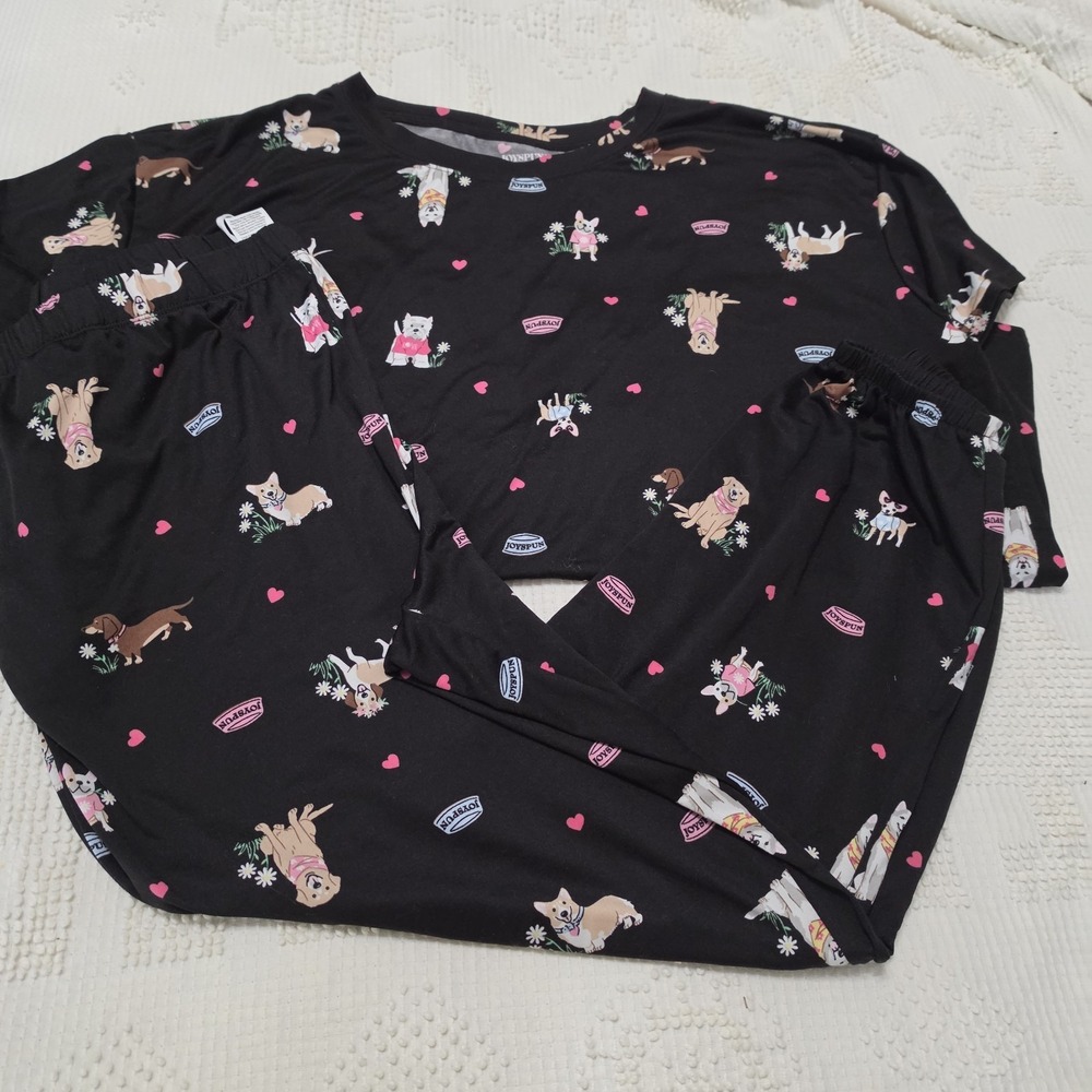 Joyspun Womens Pajama Lounge Top Pants‎ Set Size 2X 18/20W Dogs Fur Babies